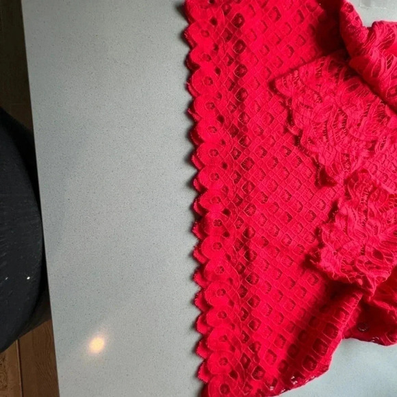 Rafaella Red Lace Top Size 10 - Picture 5 of 12